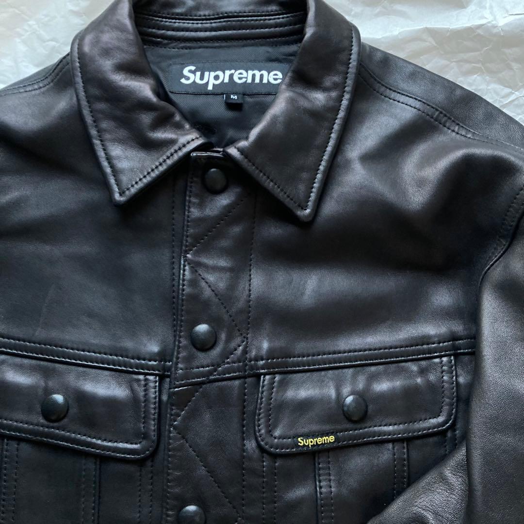 ジャケット・アウター supreme 18AW LEATHER TRUCKER JACKET
