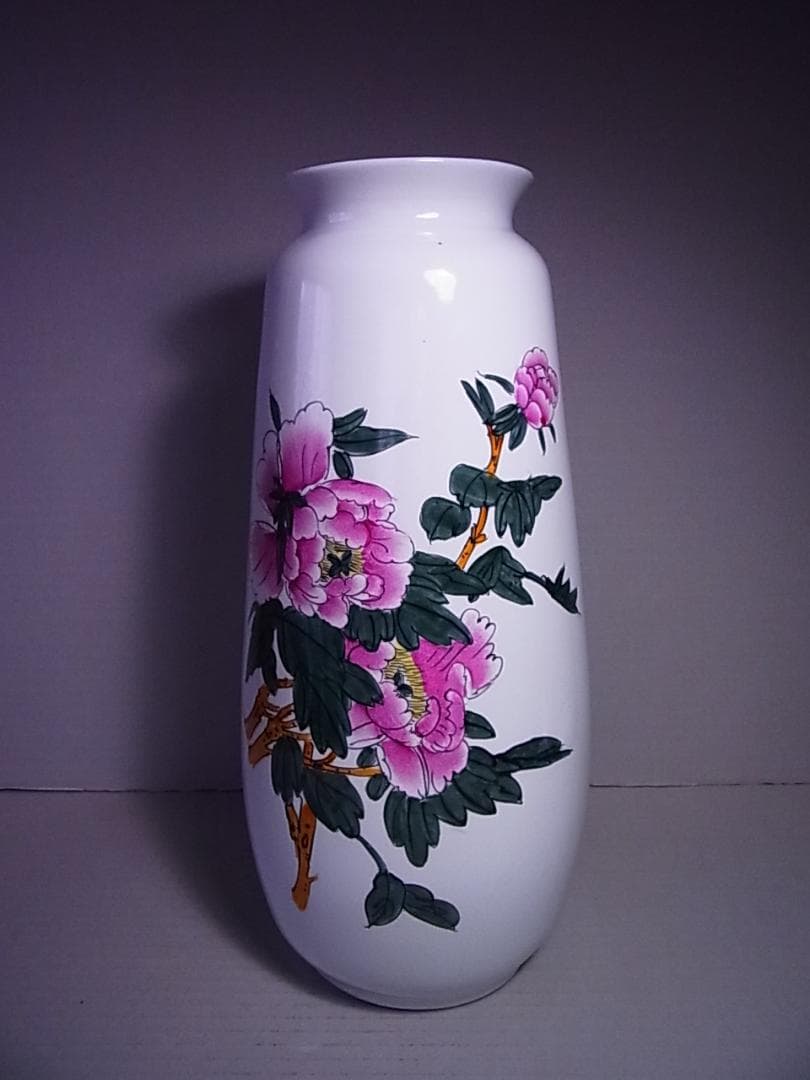 中国　景徳鎮製 花瓶(大)　 飾壷 　高約42.8cm