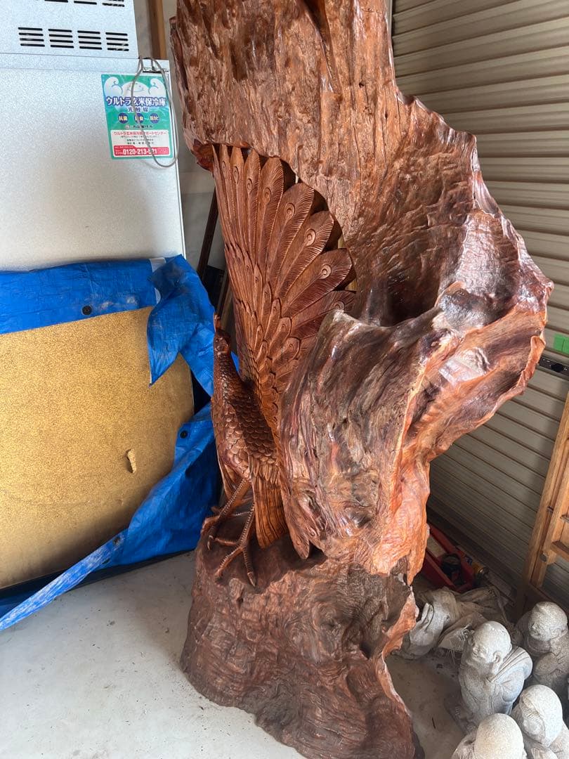 一刀彫　骨董　屋久杉　衝立