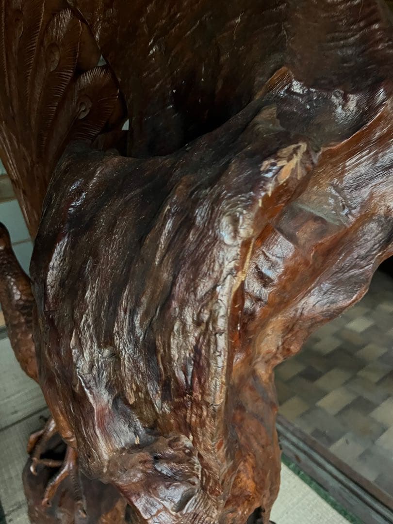 一刀彫　骨董　屋久杉　衝立