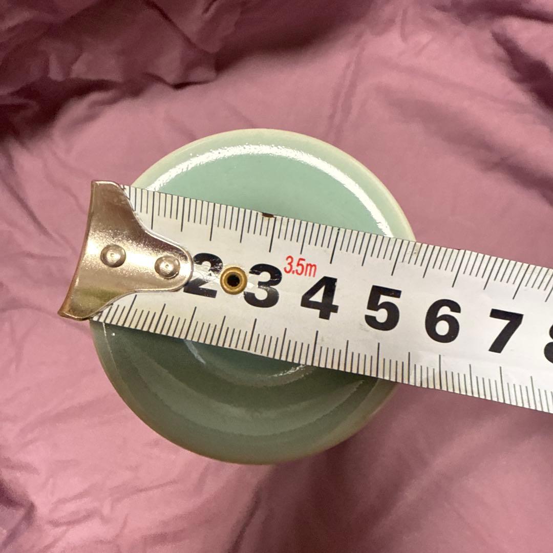 吉田昇包 作 青磁鶴首瓶 共箱・略歴書付 美品 現代陶芸 霊山窯