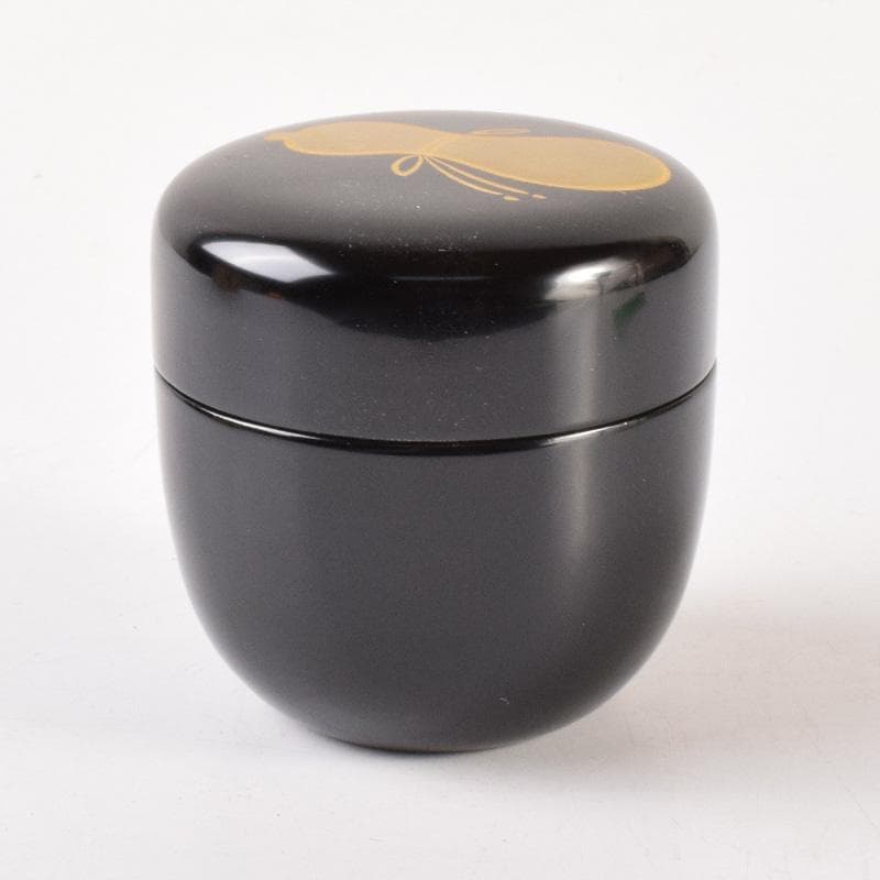 茶道具　蒔絵師　常三郎造　瓢箪蒔絵　中棗　共箱　V　7180