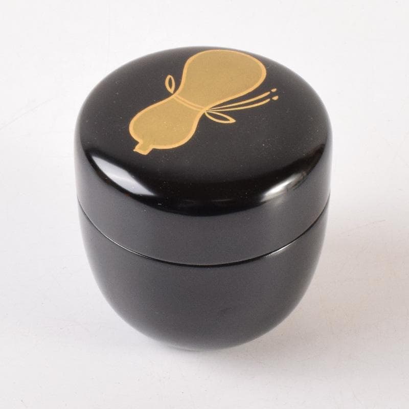 茶道具　蒔絵師　常三郎造　瓢箪蒔絵　中棗　共箱　V　7180