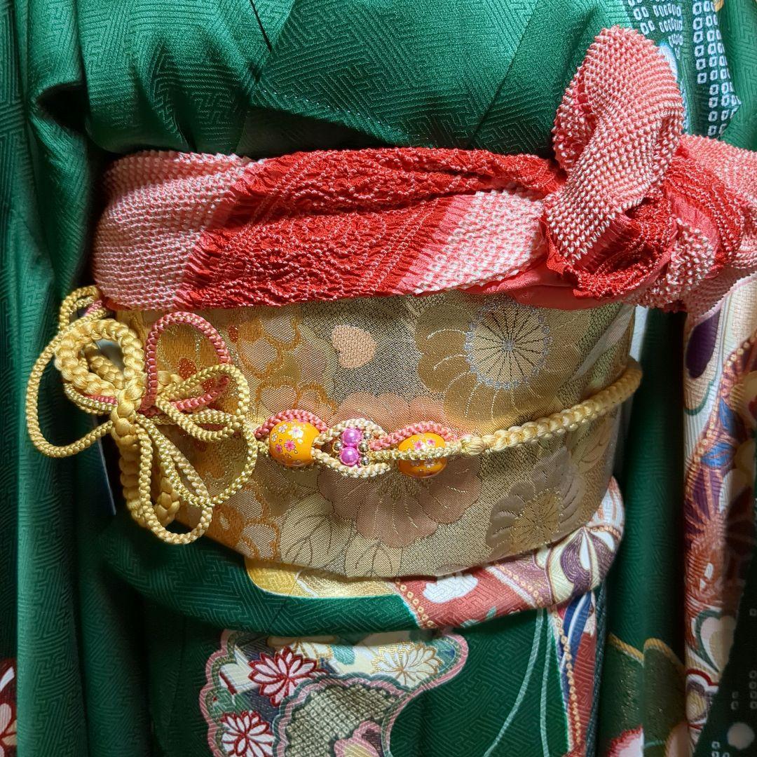 【振袖　長襦袢　帯　帯締め　帯揚げフルセット！】　成人式　結婚式