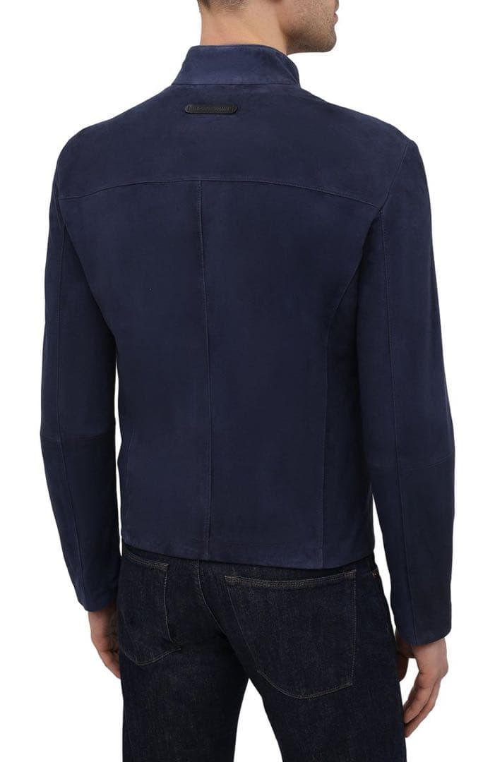 EMPORIO ARMANI レザー スウェード ジャケット 46 やぎ革