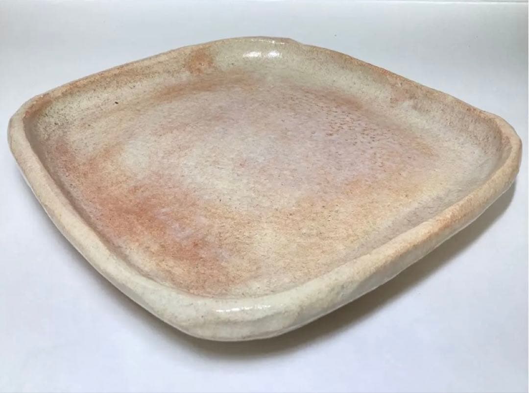 茶道具 古物品 本間焼 菓子器 赤 四方 角 池田退輔 木箱入