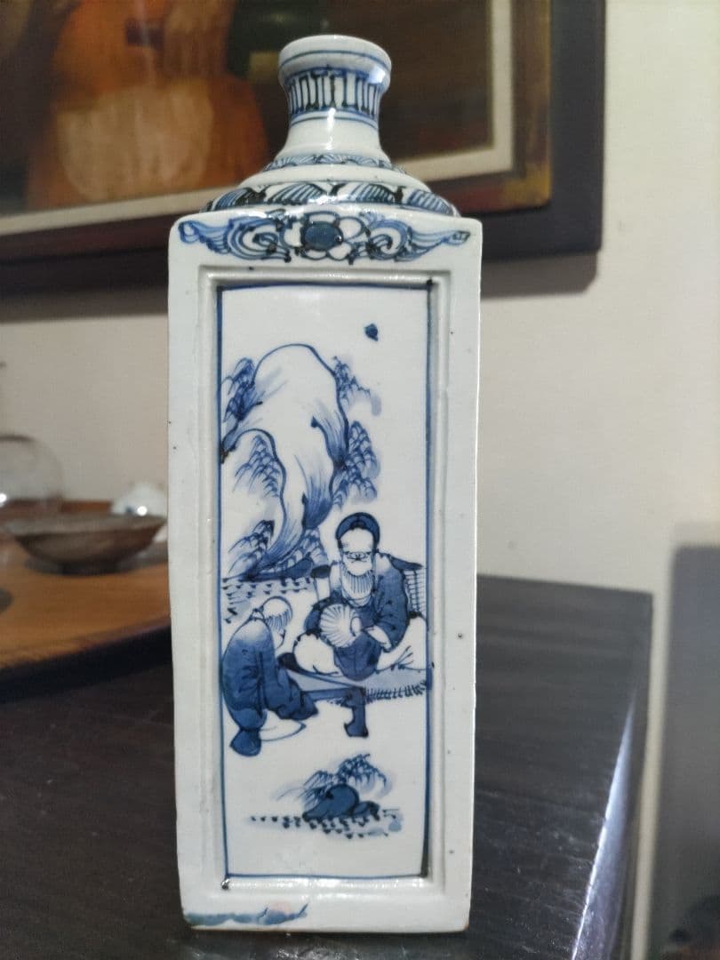 nozomi☆様　王地山焼　染付　角徳利（高21.5㎝）三田染付