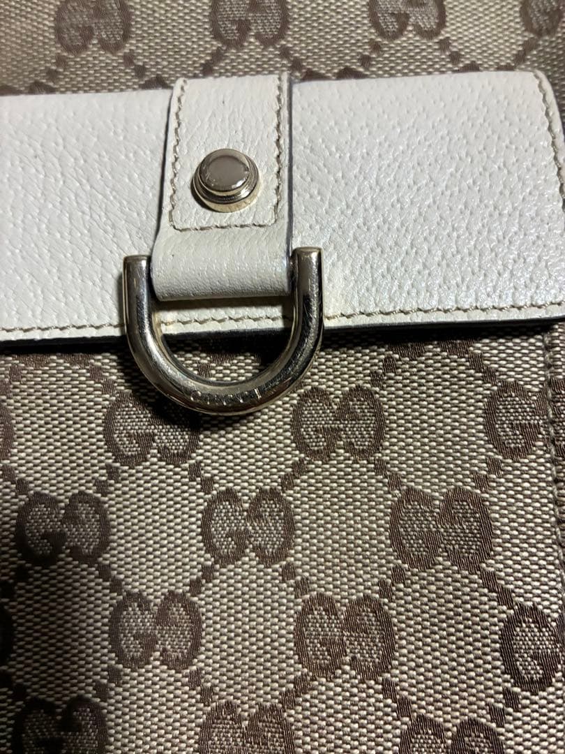 GUCCI GGパターン ハンドバッグ ベージュ/ホワイト