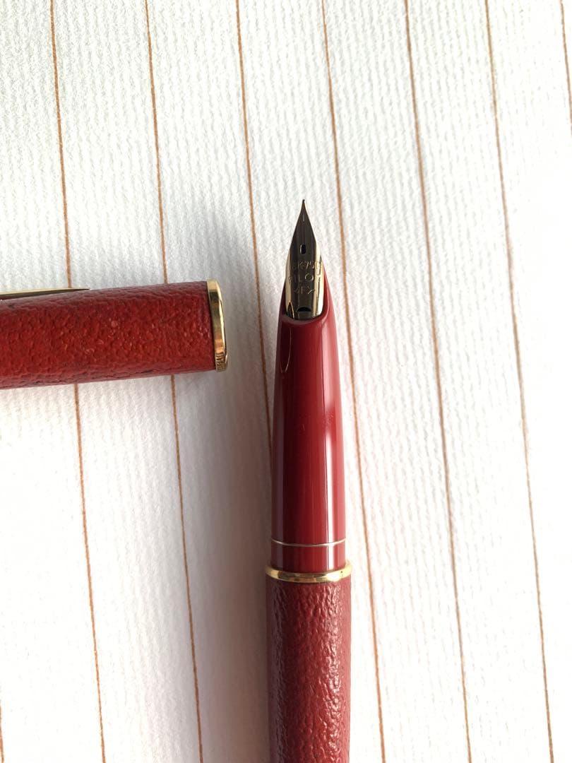 パイロット PILOT 18Kペン先 赤革巻き万年筆