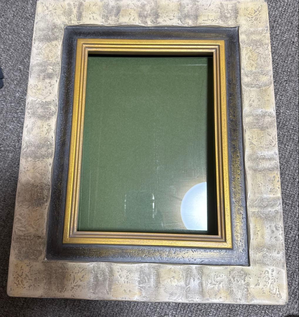 額縁 油絵 油彩画用 古墨 アンティークベージュ SMサイズ 2セット