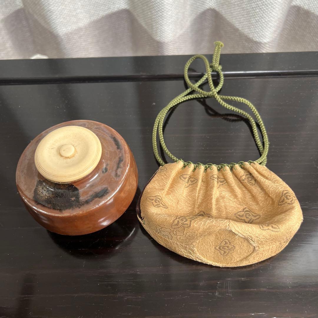 #お値下げしました# 骨董　茶入れ　お仕服有り