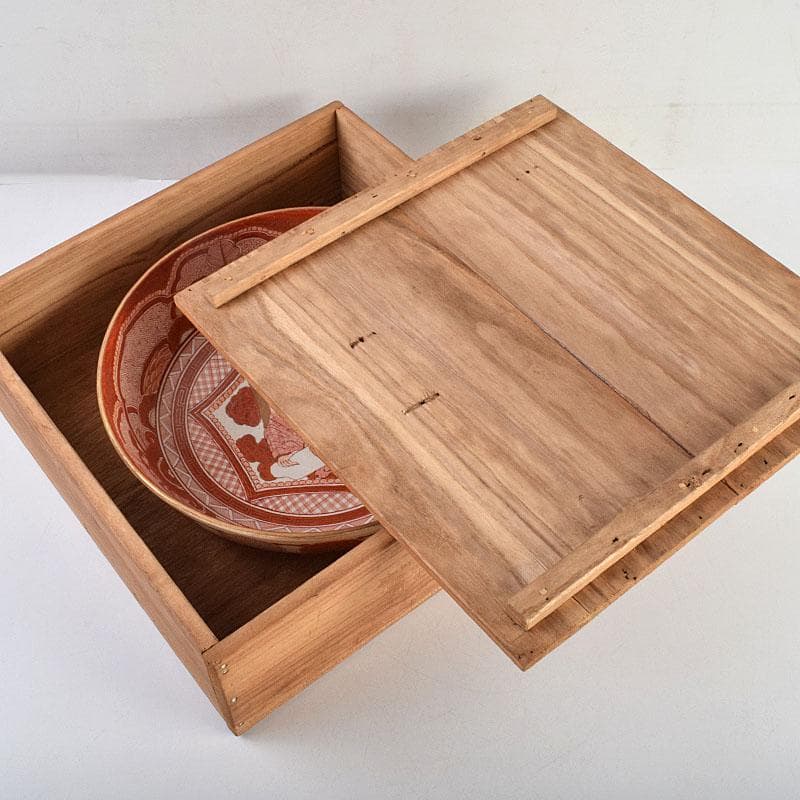 九谷焼　古九谷　八郎手　赤絵金彩　人物文　大鉢　時代箱付　D　R9433B