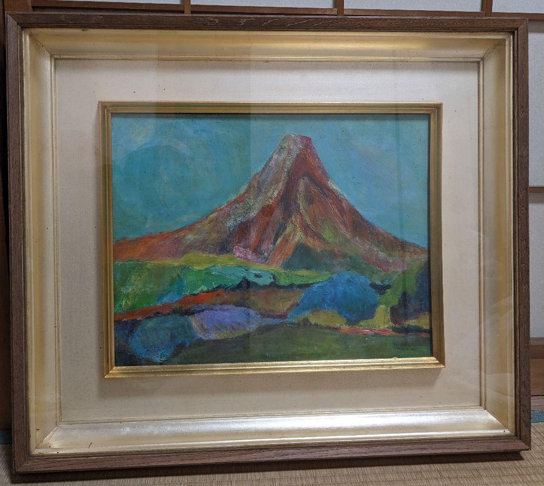 増村寛　油絵　山　空　優しい色調　パステル調　メルヘン