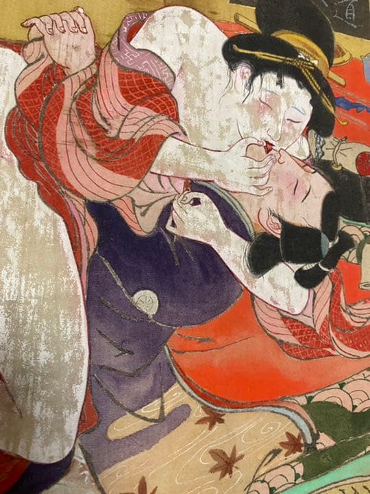 浮世絵　肉筆 春画 絹　５枚