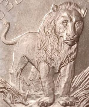 気高くて強靭、知能も高い百獣の王 ライオンさんの銀貨