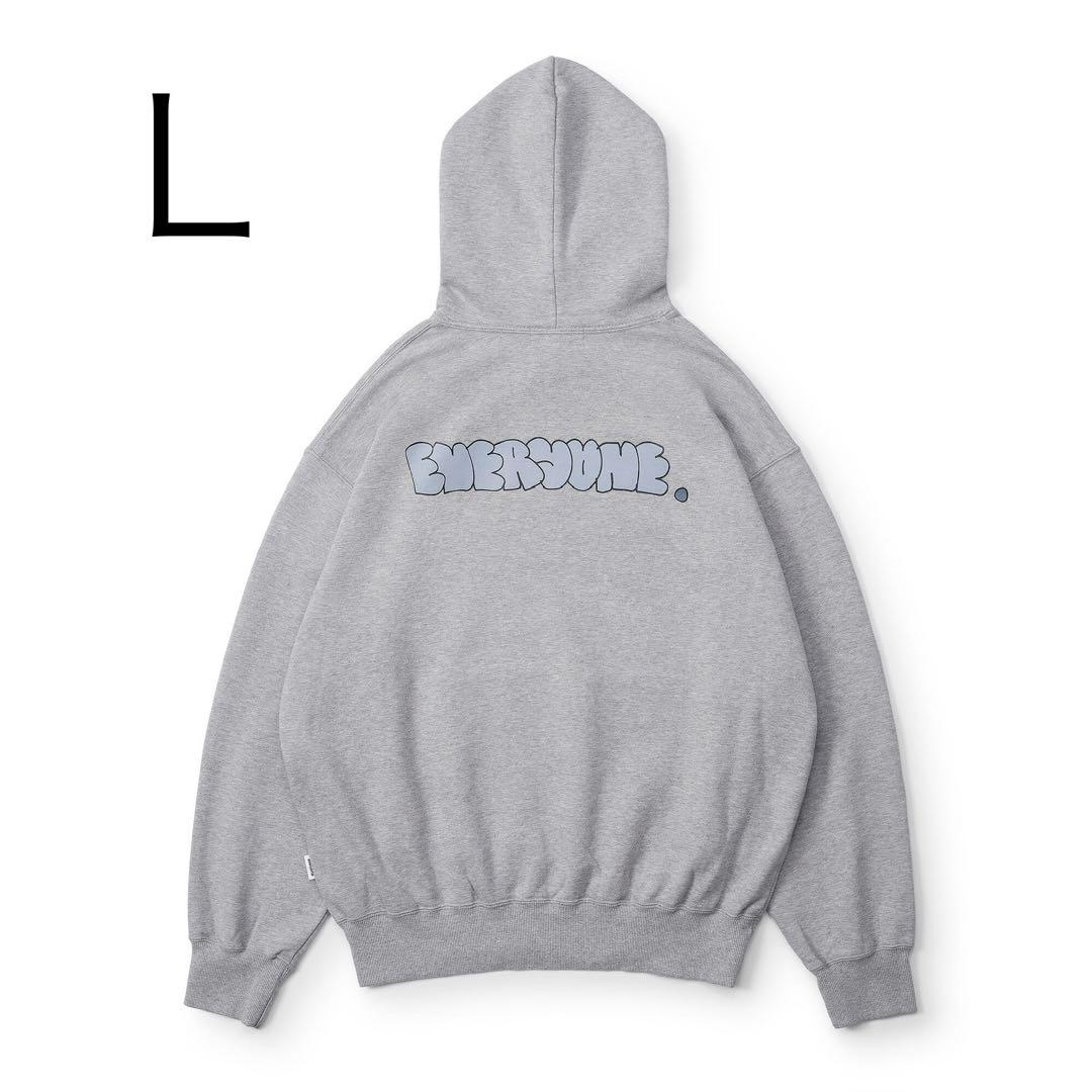 トップス everyone j.30000 throwie back logo hoodi