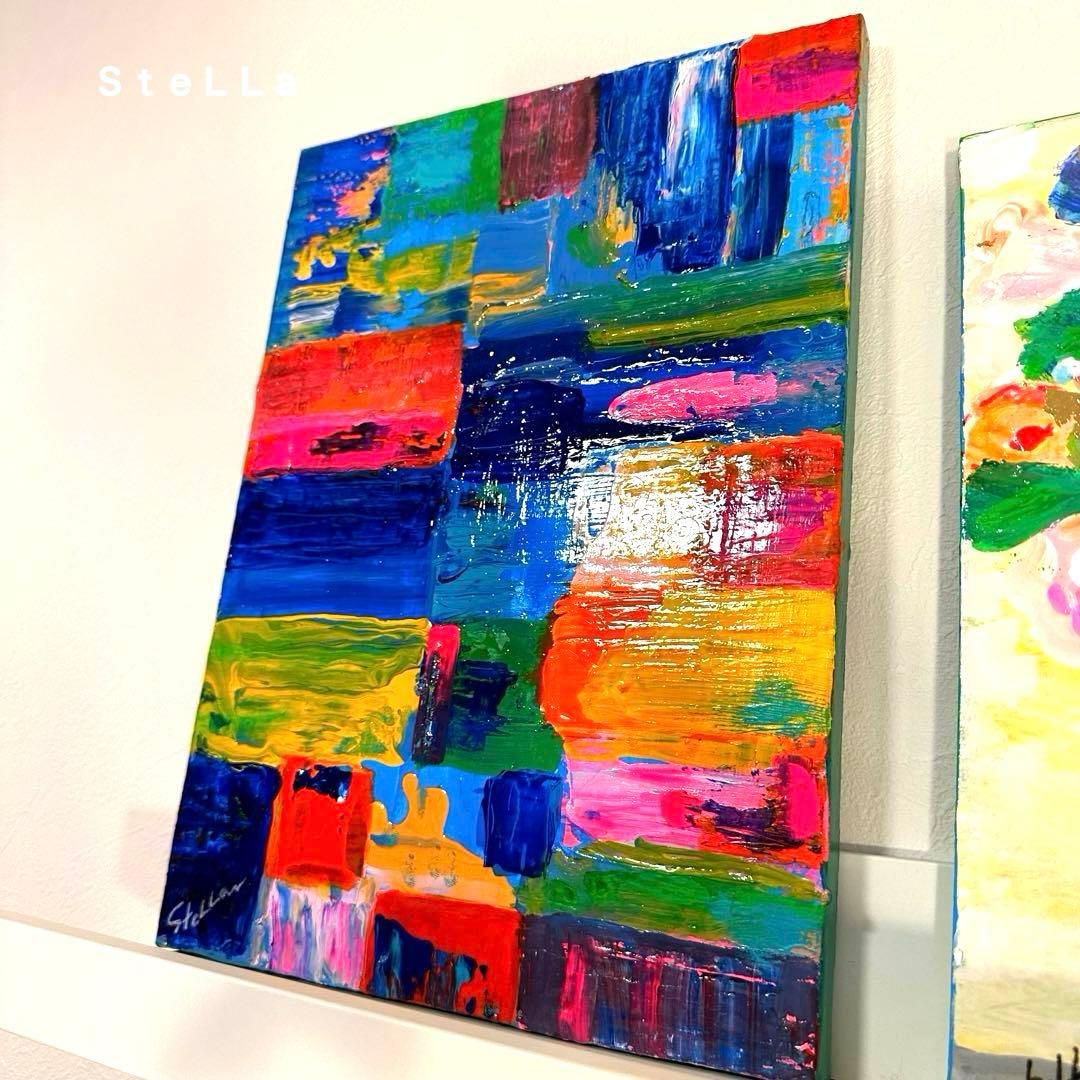 現代アート　北欧アート　カラフル　ビビッド　お祝い　玄関　リビング　絵画　店舗