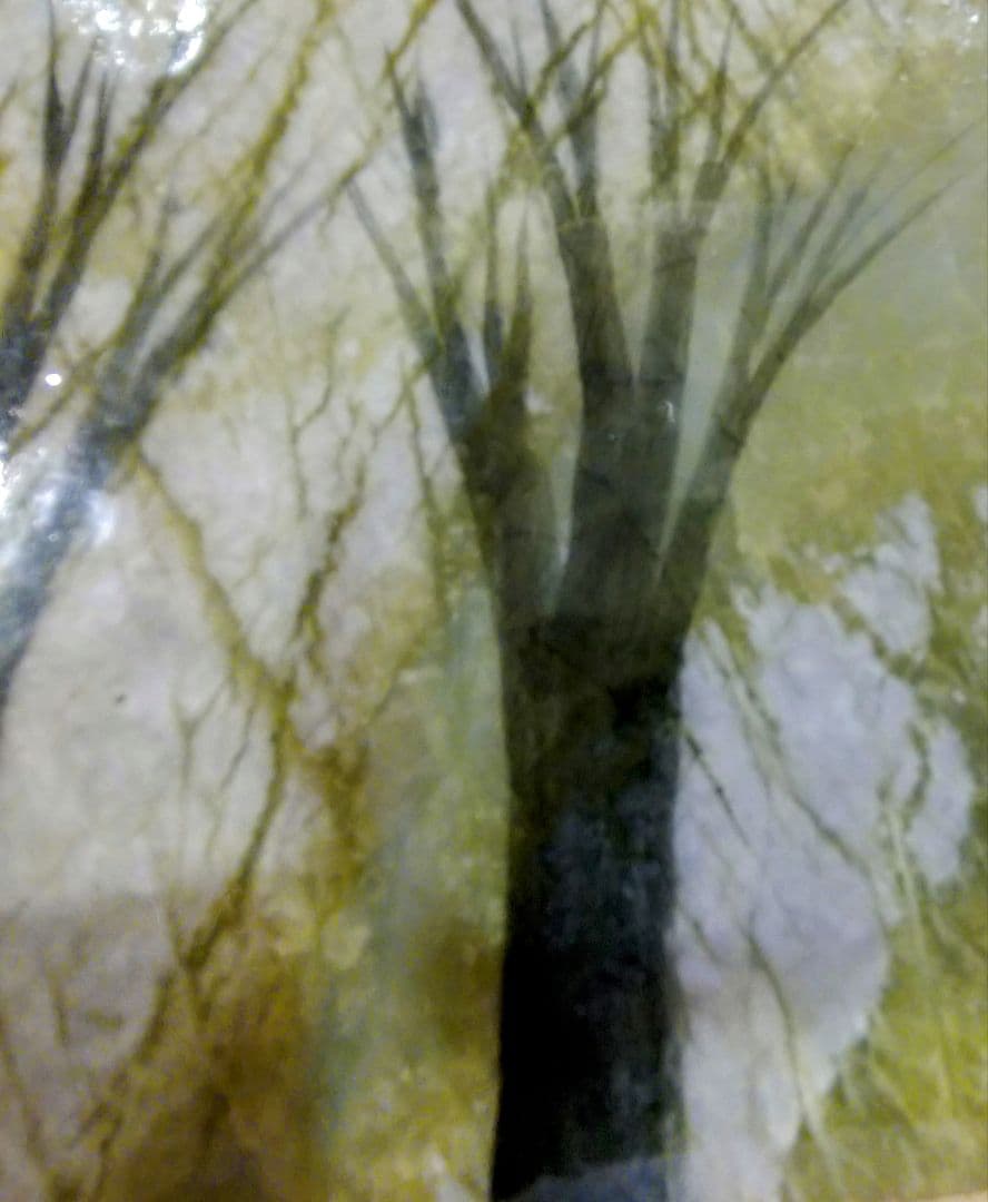 ヴィンテージ　中国　着色翡翠(?)　アート　森の作品　天然石パワーストーン　置物