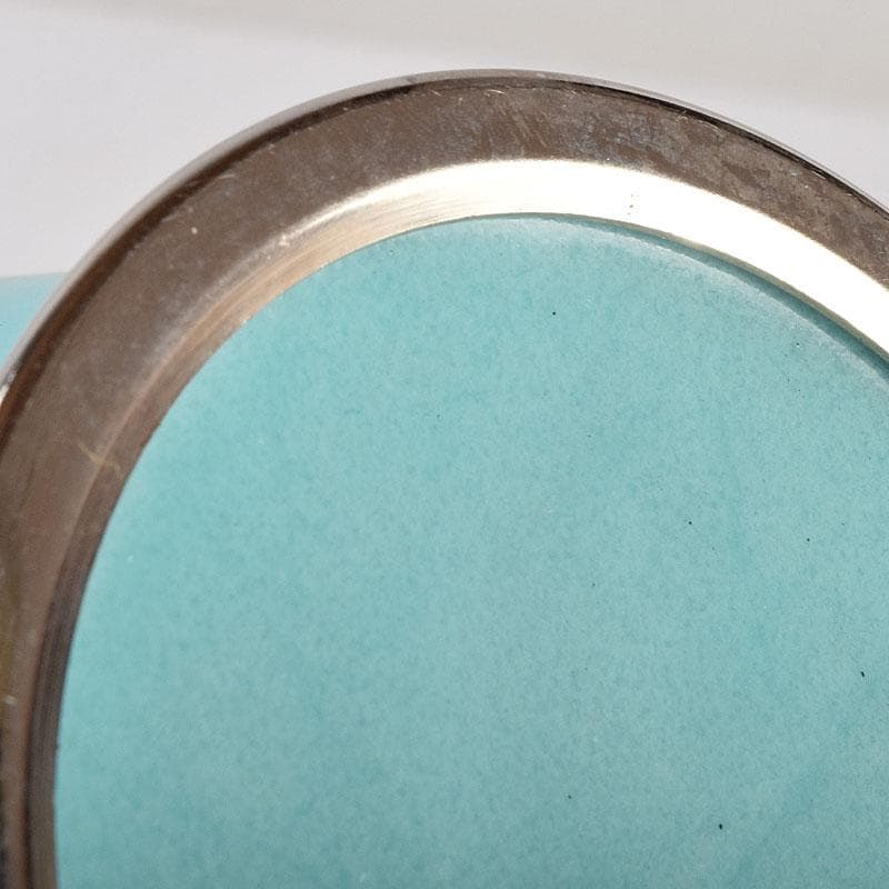 七宝焼　青釉　富士松文　花瓶　唐木台付　共箱　M　R9509