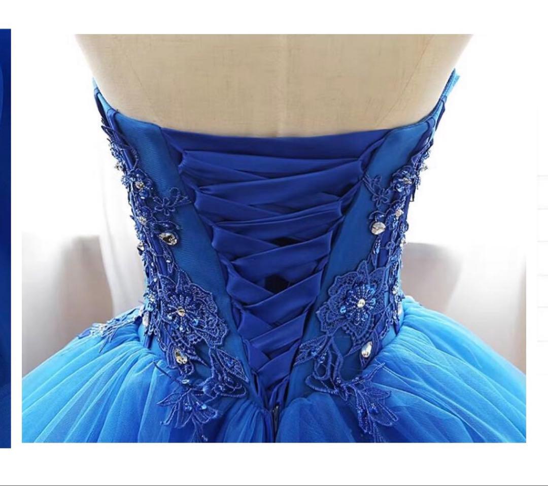 カラードレス ブルー パニエ付き