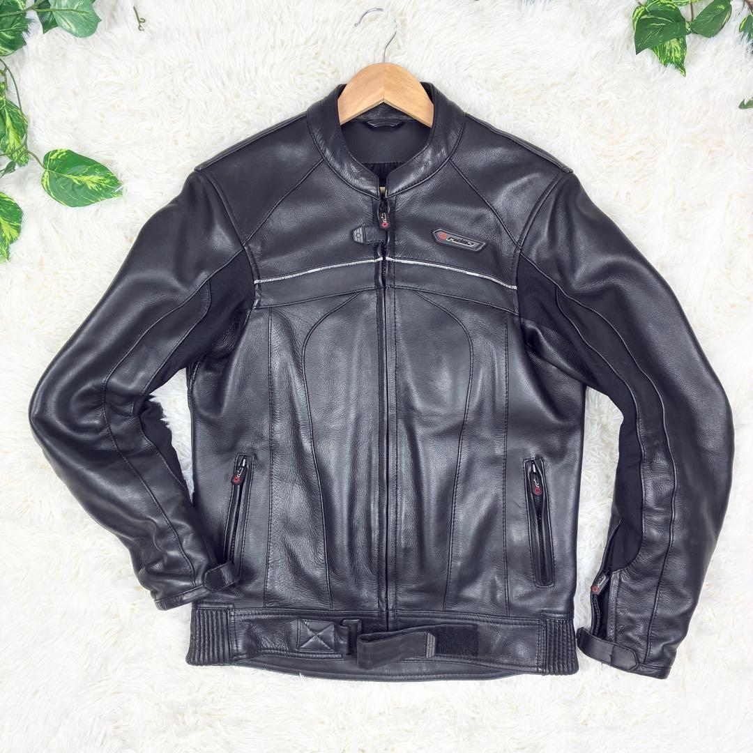 美品　RIDEZ　カウレザー　シングルライダース　レザージャケット　バイカー　L