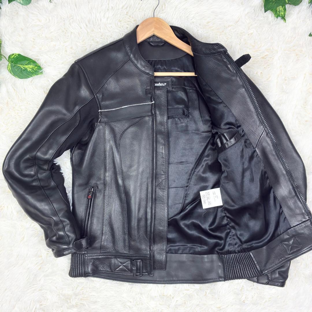 美品　RIDEZ　カウレザー　シングルライダース　レザージャケット　バイカー　L