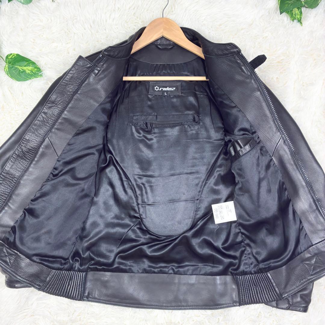 美品　RIDEZ　カウレザー　シングルライダース　レザージャケット　バイカー　L