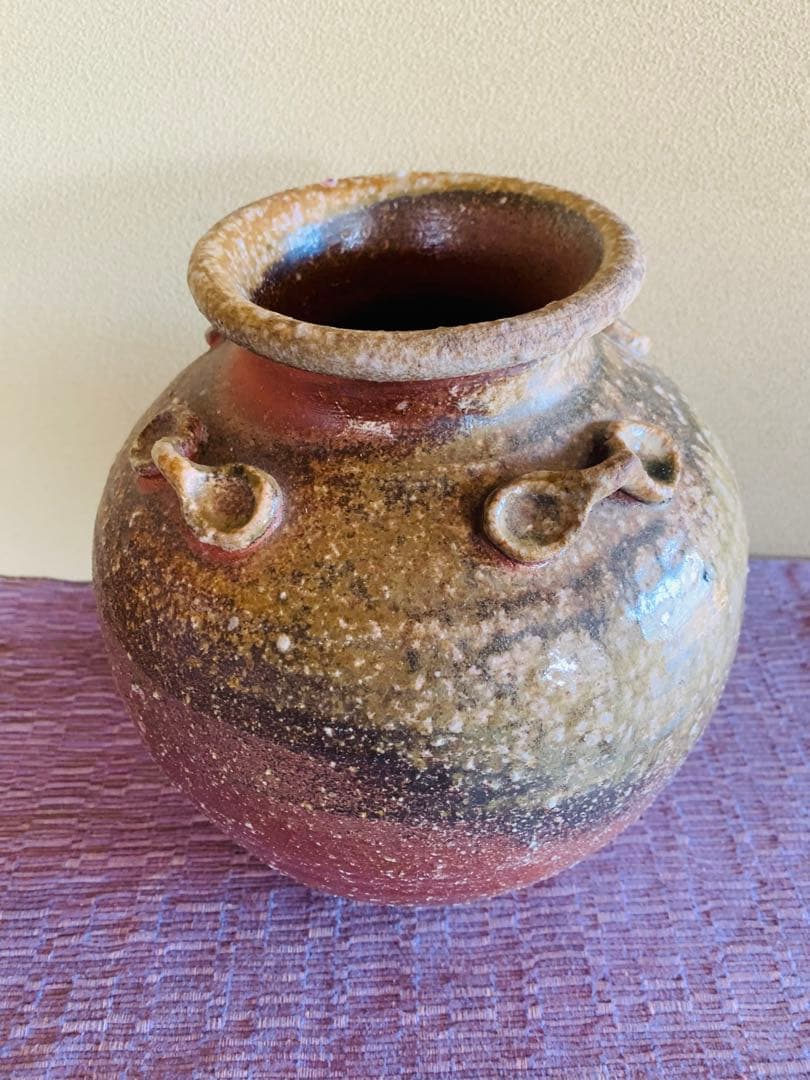 信楽焼、四つ耳、大壺、