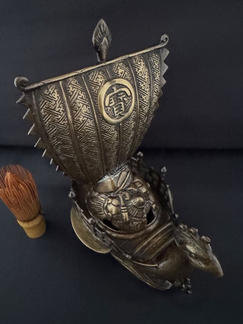 香炉 鳳凰型 宝船 銅製 彫刻 置物 開運 風水 骨董 インテリア　アンティーク