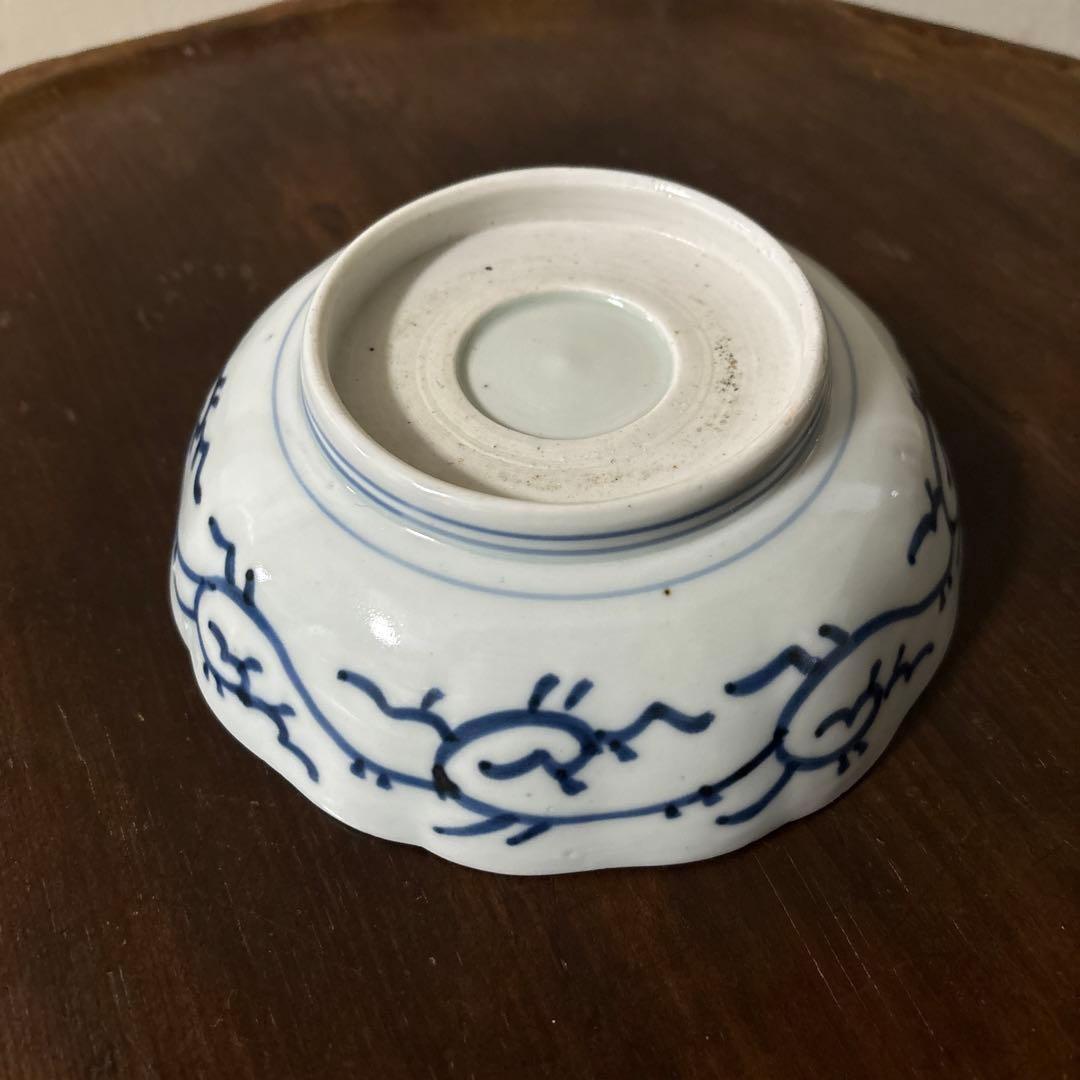 古伊万里　染付なます皿　5枚　膾皿　唐草　アンティーク　古道具　白洲正子　李朝