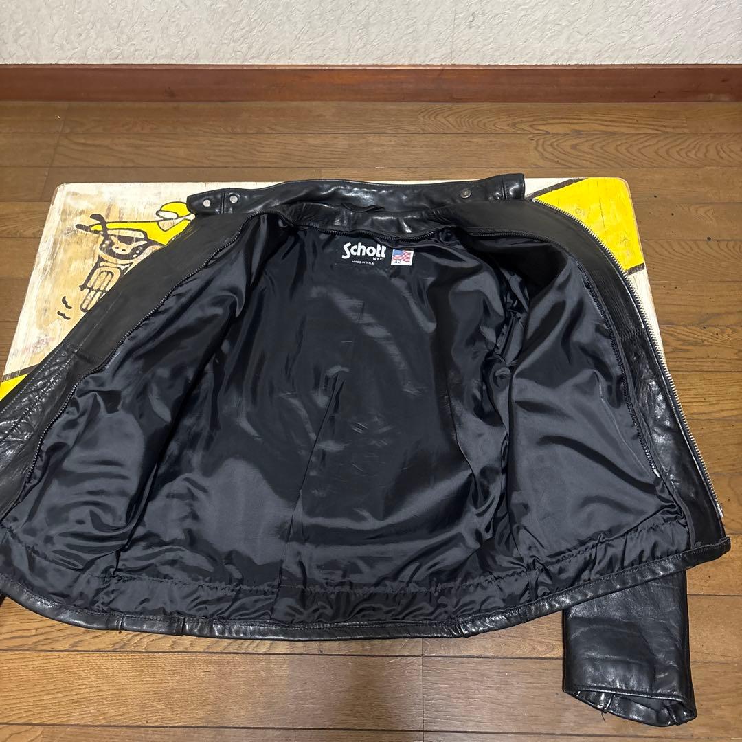 美品‼️新型schott141 42インチシングルライダース　インナーボア付