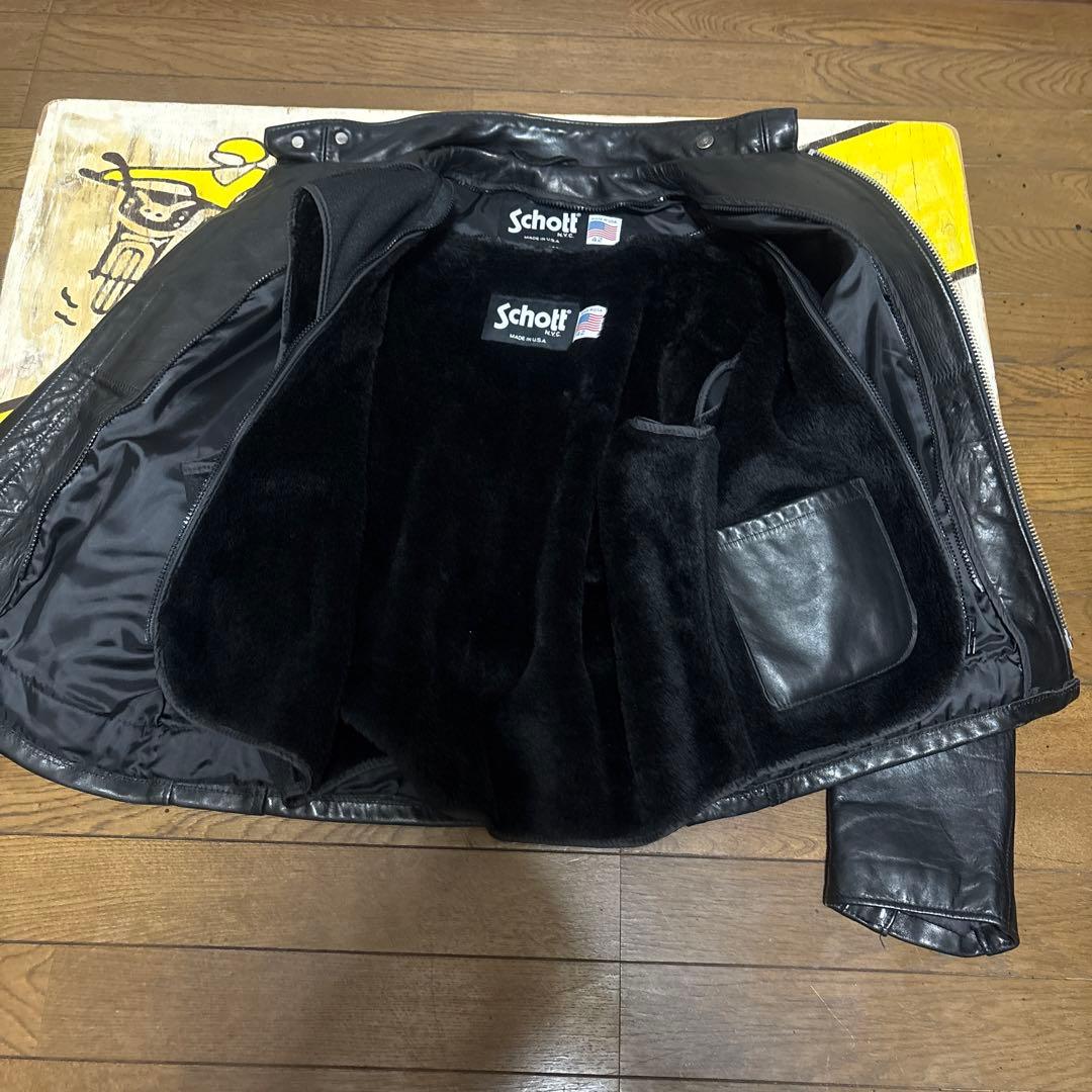 美品‼️新型schott141 42インチシングルライダース　インナーボア付