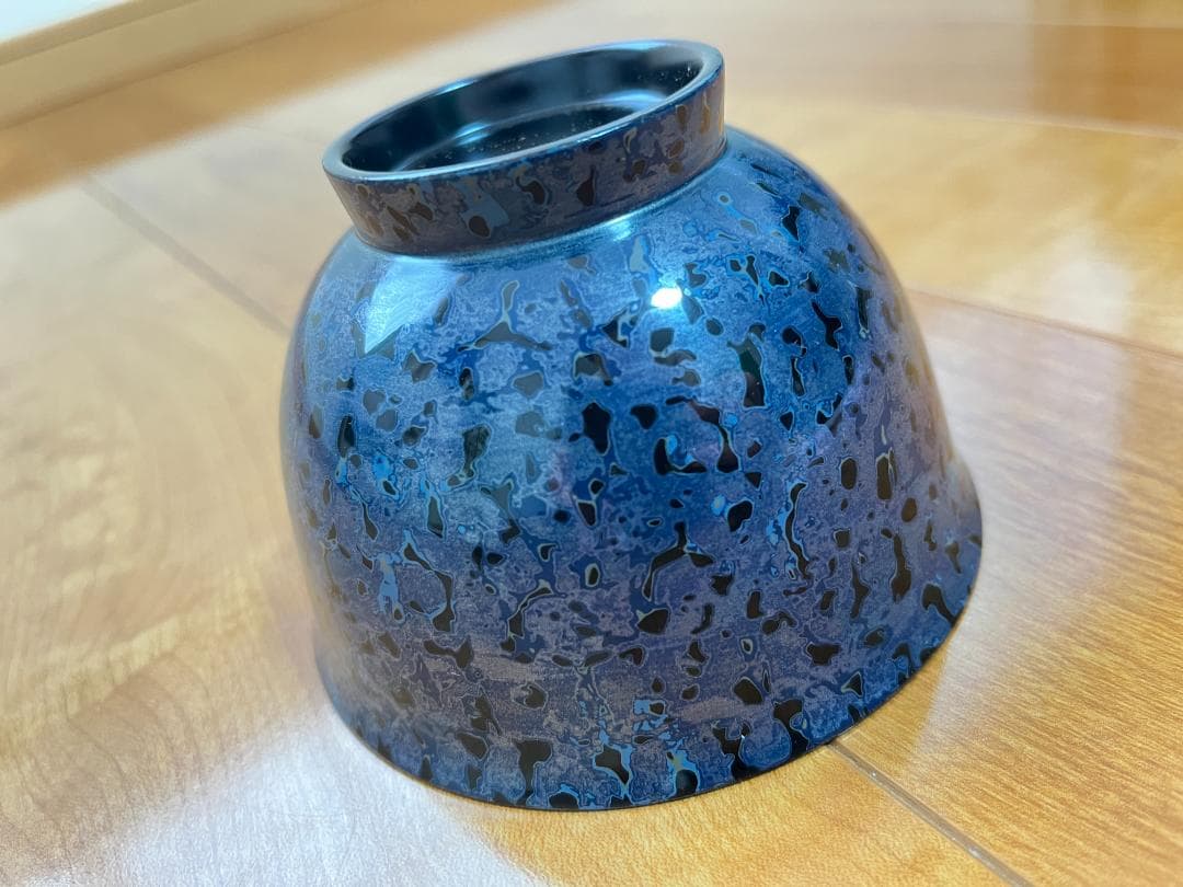 【希少・新品未使用】津軽塗 お椀 箱付き ロイヤルブルー 変わり塗り