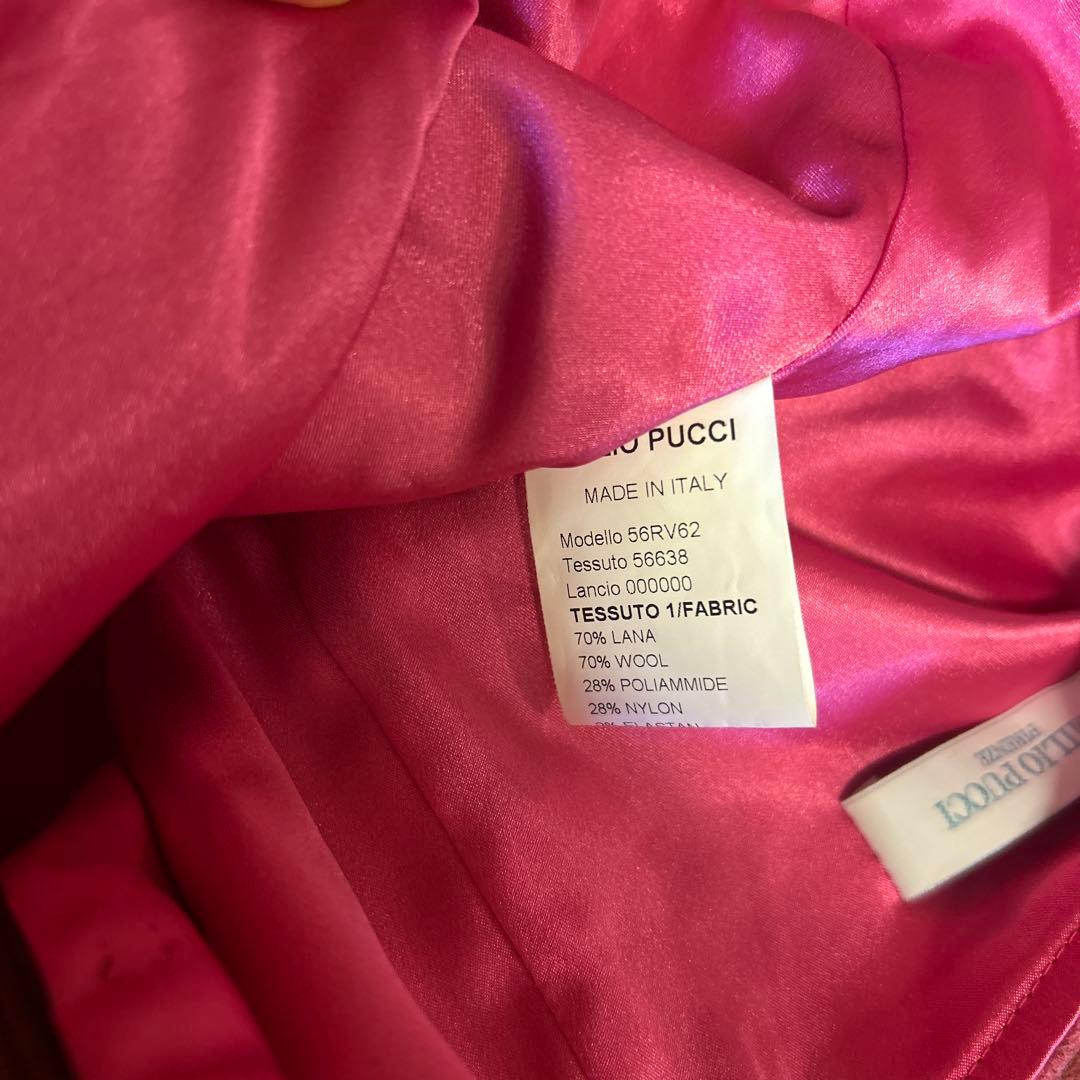 【エミリオプッチ】ピンク系プッチ柄 ウールペンシルスカート 36