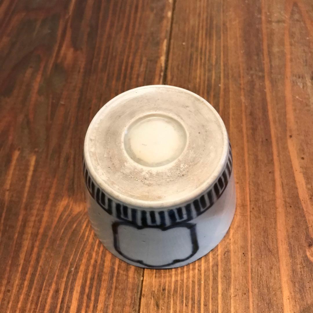 美品　古伊万里　色絵素地　窓枠　花頭窓　時代物　染付　蕎麦猪口　蛇目高台