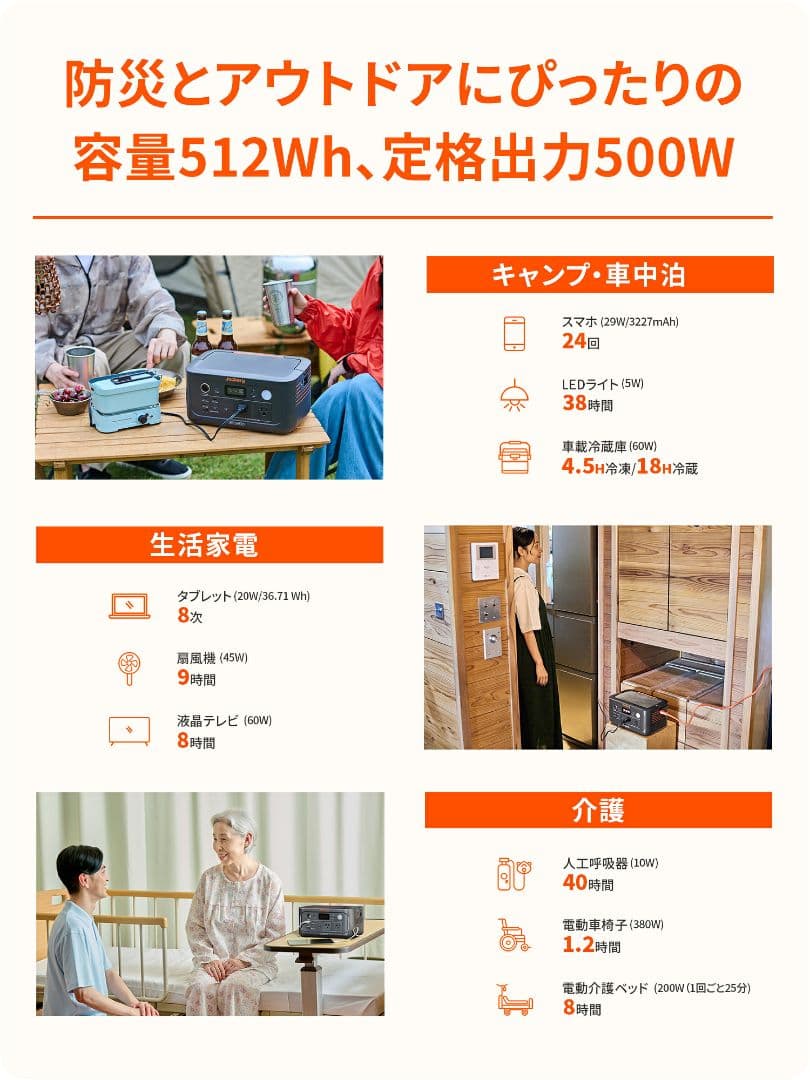 ✨️災害用に✨️Jackery ポータブル電源 500New 512Wh リン酸
