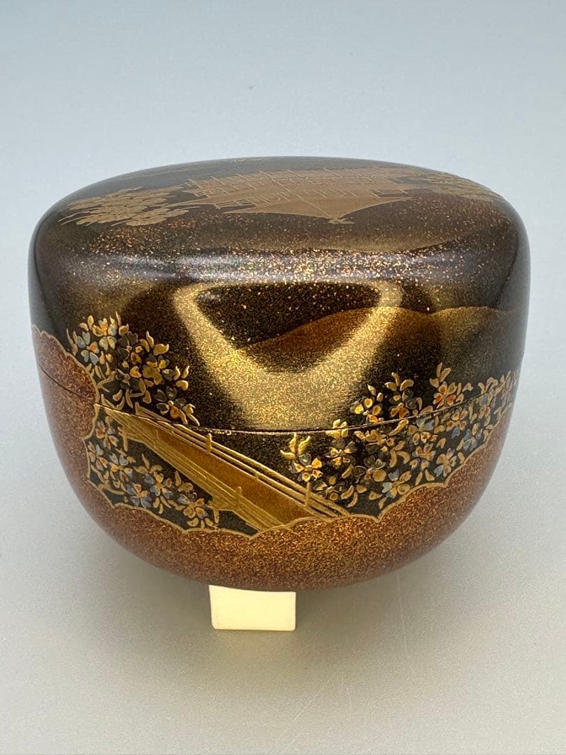 株式会社　サンシャイン茶道具　棗　平安　光漆　住吉蒔絵