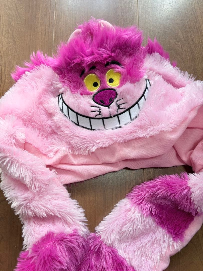 チェシャ猫　フード付きマフラー　動く