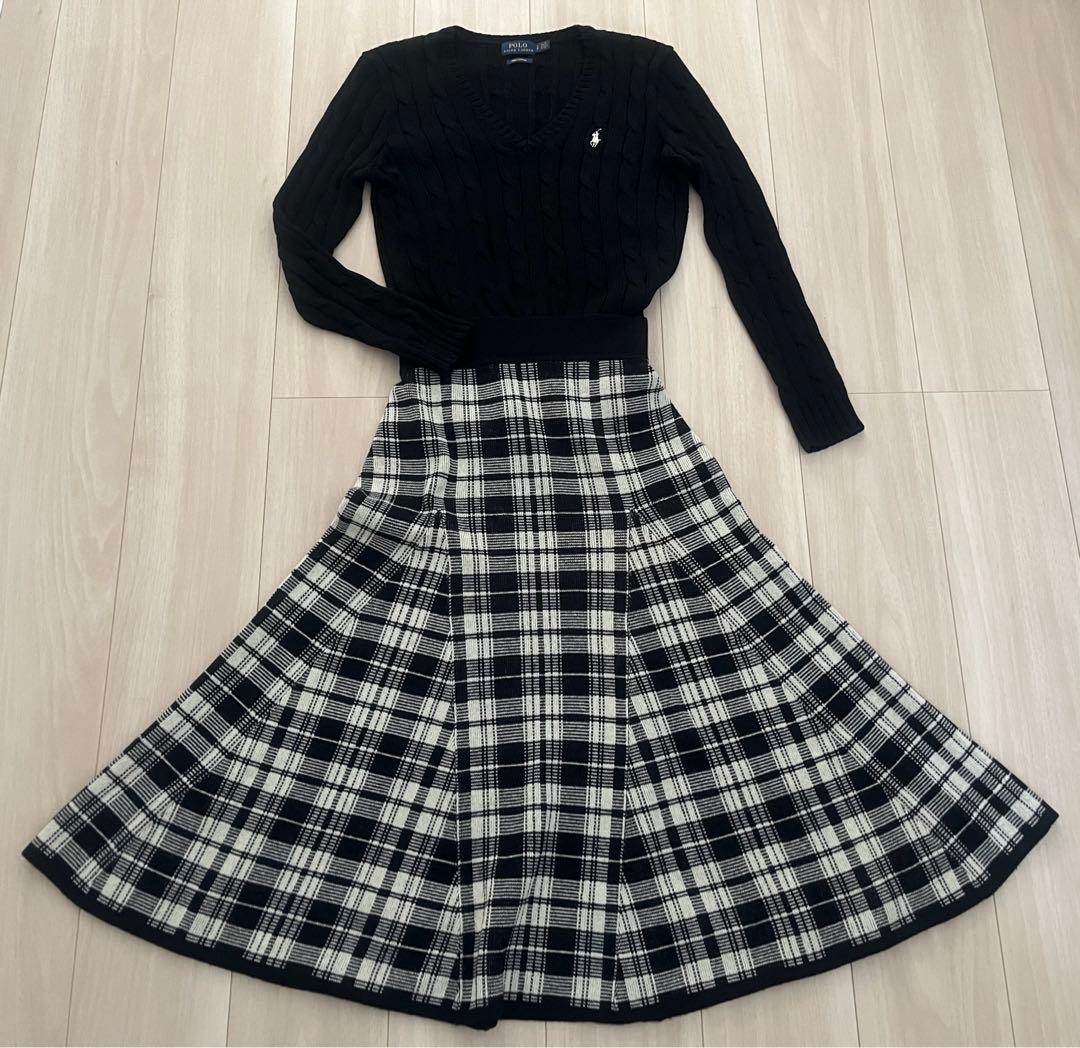 POLO RALPH LAUREN：ウールロングスカートチェック　高級