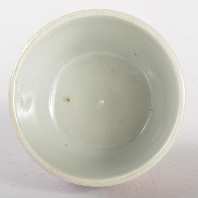 湖東焼　赤絵　人物文　猪口　盃　時代箱付　V　R5213