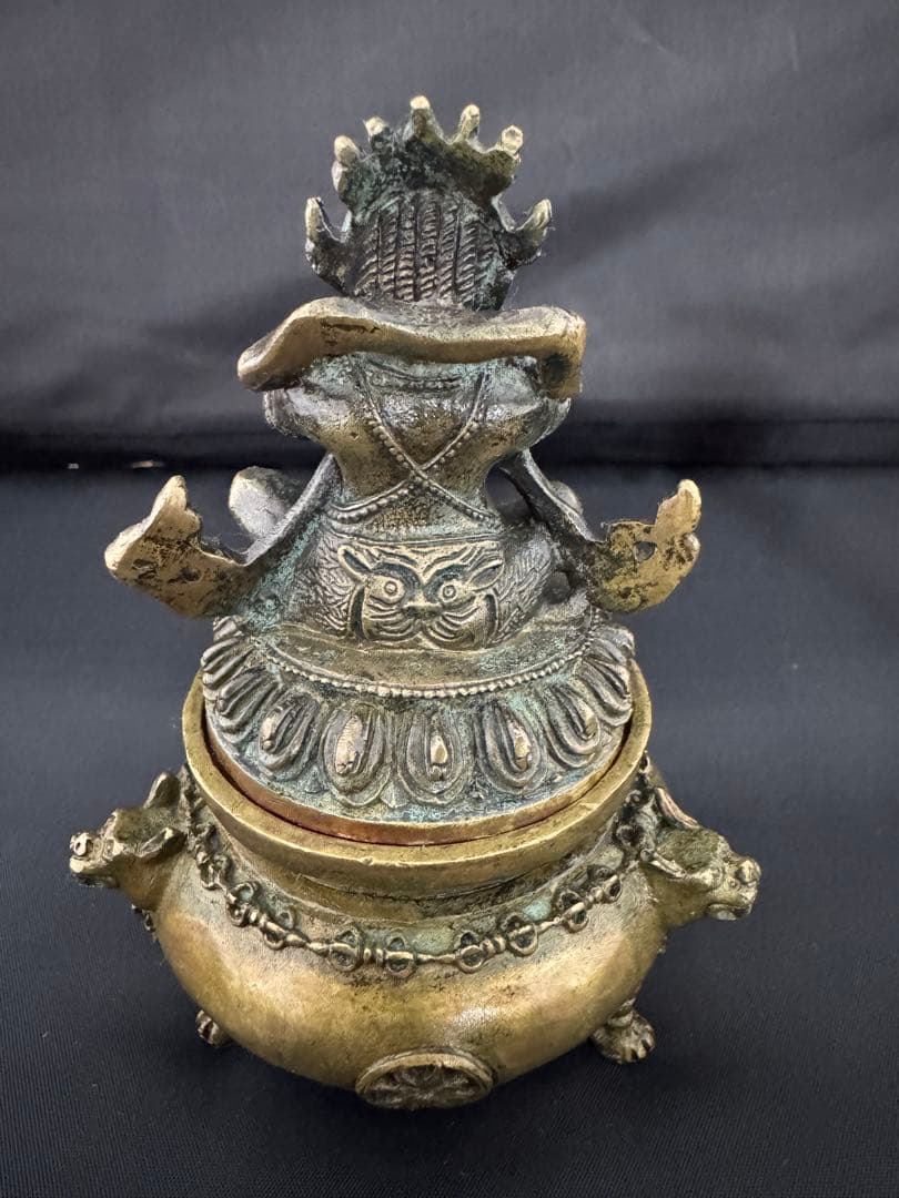香炉 チベット仏 持金剛 彫刻 置物 開運 風水 骨董 インテリア　アンティーク