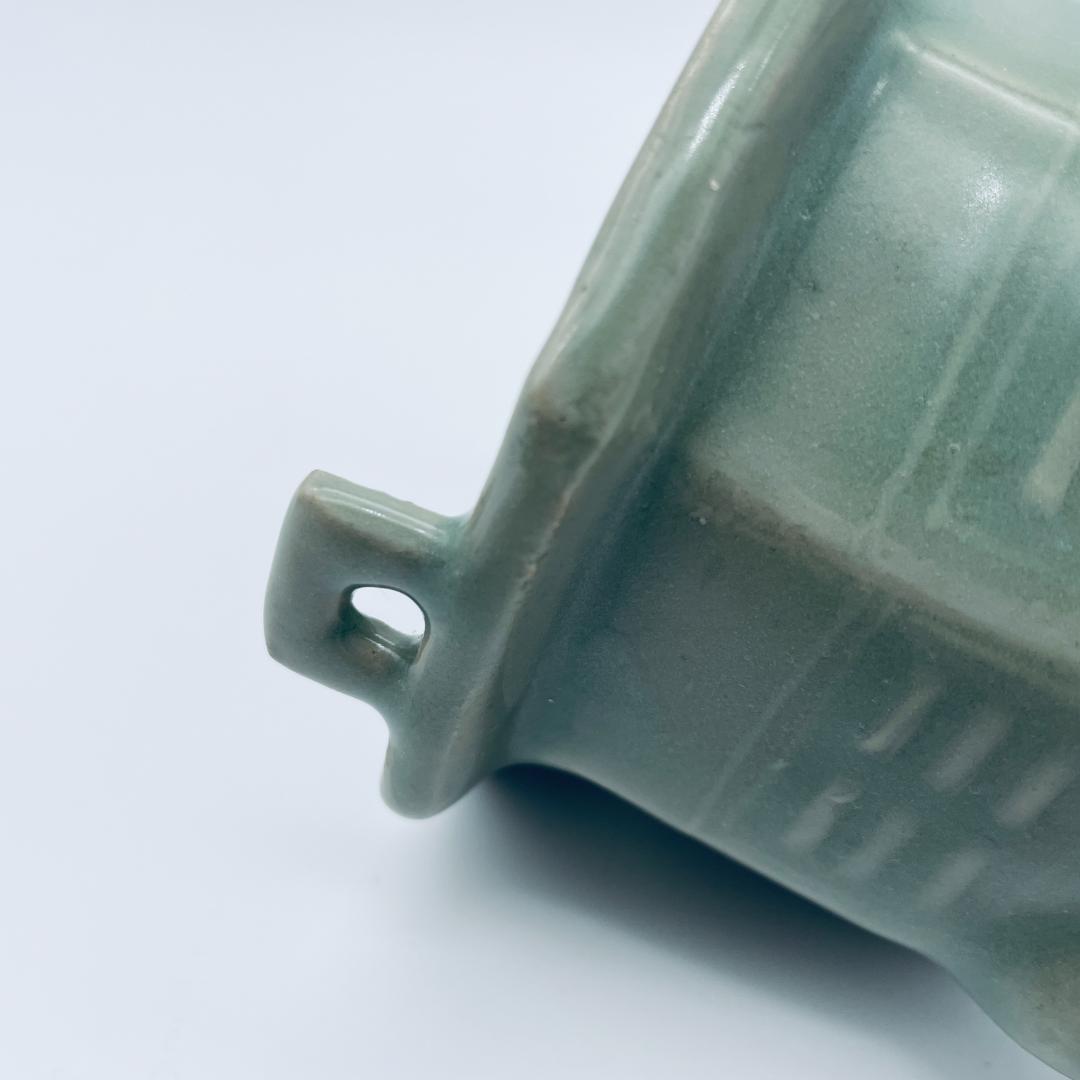 【高麗】青磁 双耳六角三足獣面 香炉 朝鮮美術 朝鮮古玩