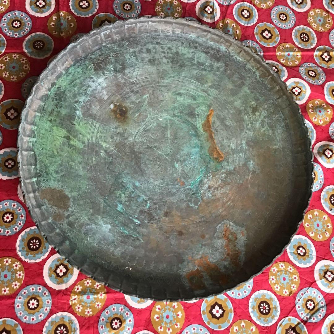 16世紀　オスマントルコ　ブロンズ　銅製　大型トレイ　アンティーク