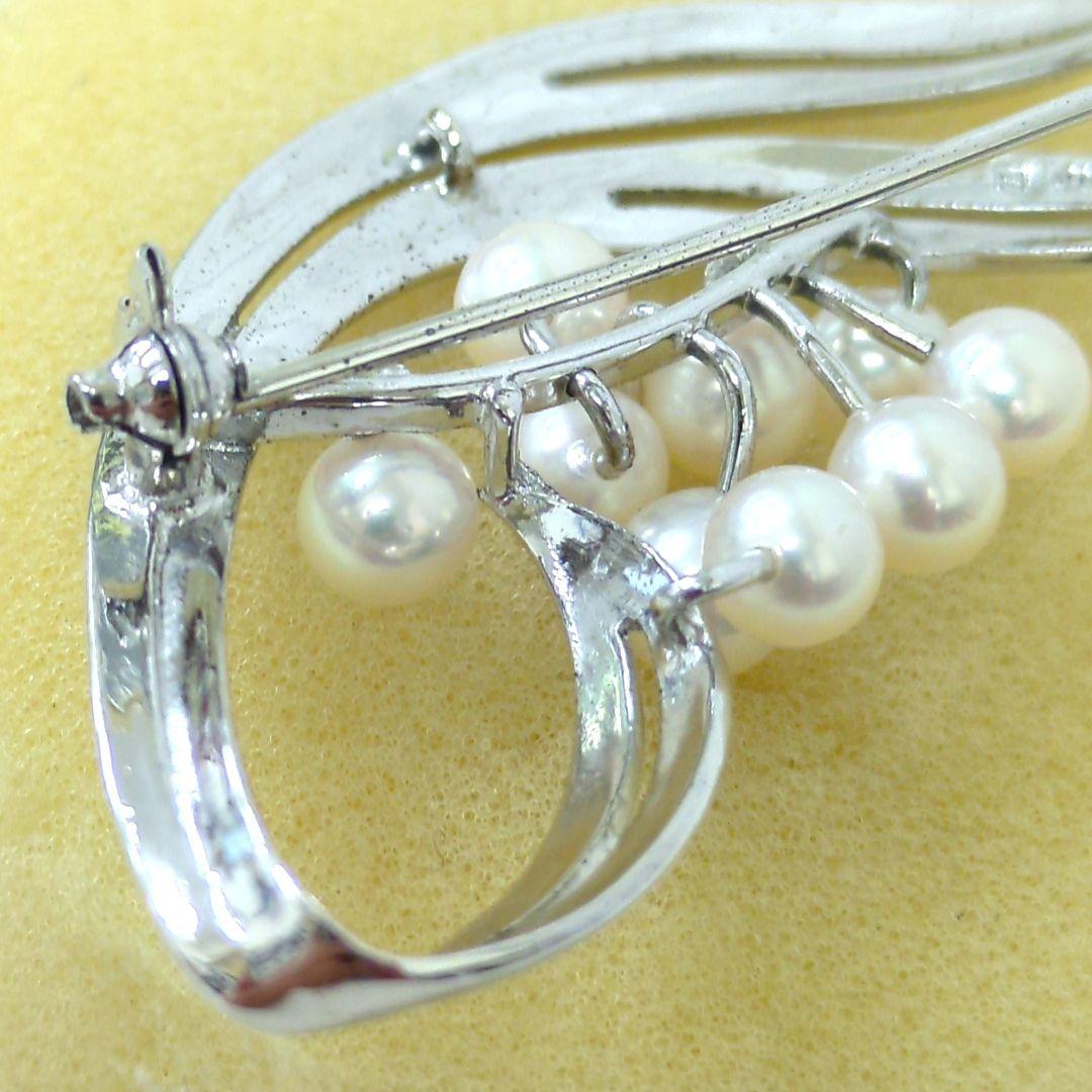 MIKIMOTO ミキモト パール 9粒 シルバー ブローチ