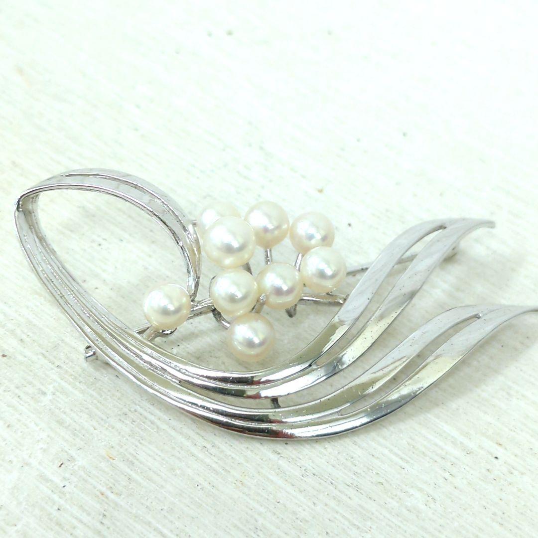 MIKIMOTO ミキモト パール 9粒 シルバー ブローチ