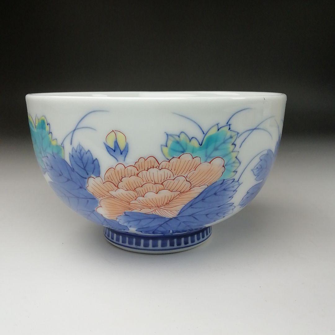 Ｔ１１７　茶碗　『色鍋島焼』『忠山作』　共箱　抹茶碗　茶道具