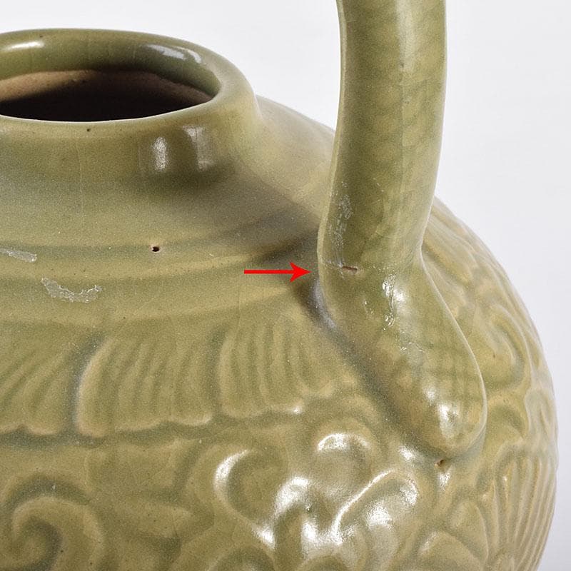 中国　龍泉窯　青磁　三つ足　神獣口水注瓶　C　7054