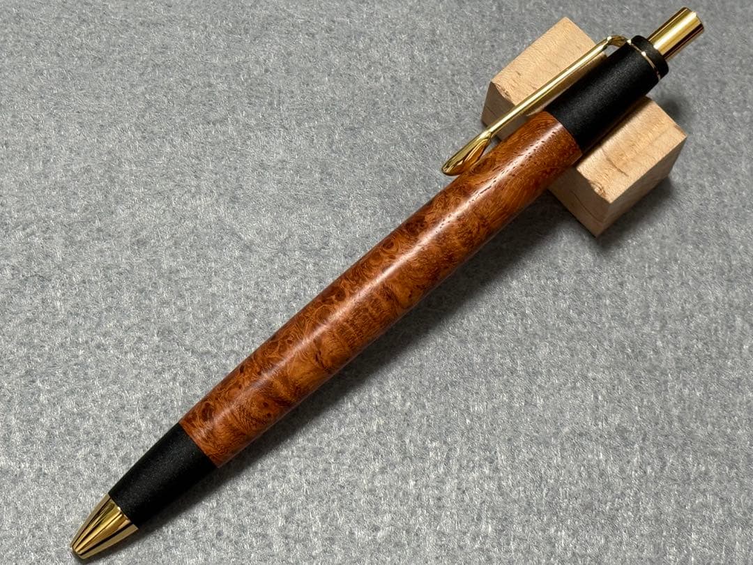 ボナンペン 真鍮金具 花梨瘤 シャーペン 栞[野原工芸 工房楔 こぶた工房]