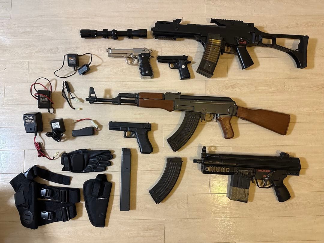 東京マルイ電動ガン、ガスブローバッグガン　6丁セット