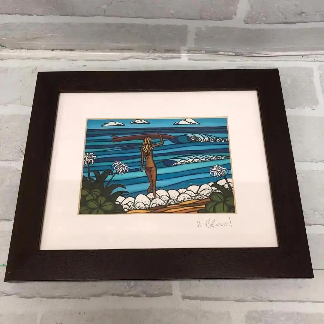 M3858 ヘザーブラウン 絵画 額縁付き 2点セット